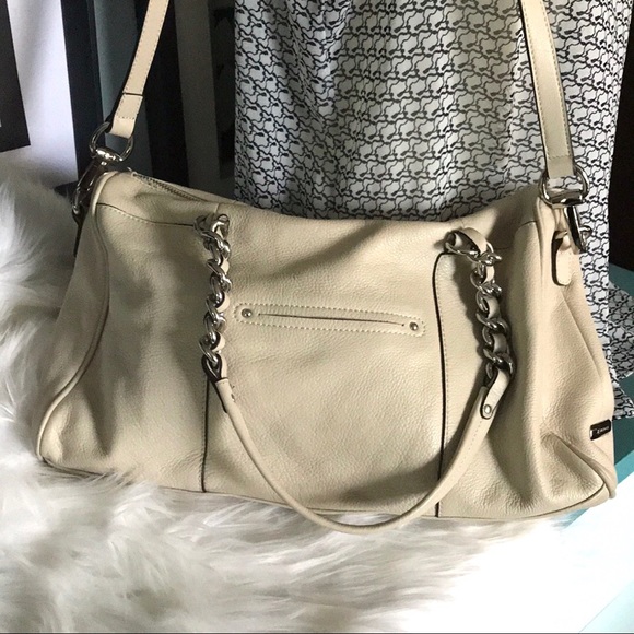 B Makowski ivory satchel with chain detail - Picture 4 of 16